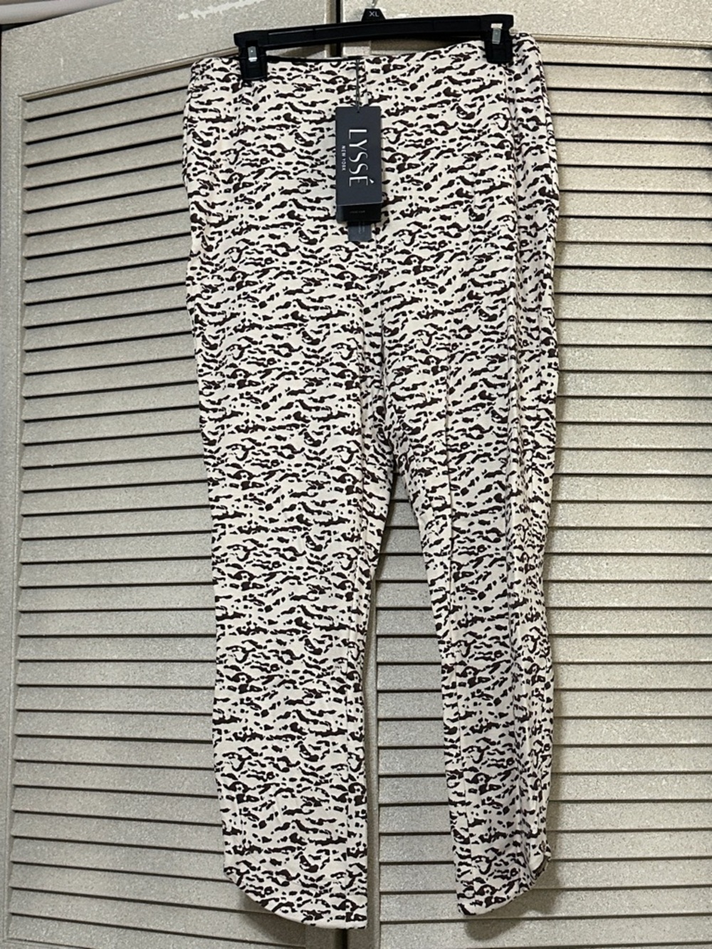 Lysse Black & Ivory Abstract Animal Print Skinny Pants
